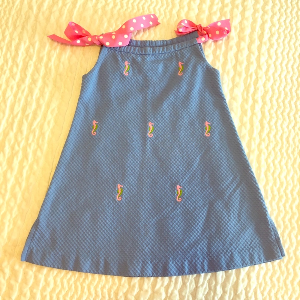 Toddler Girl Embroidered Seahorse Dress, Size 2